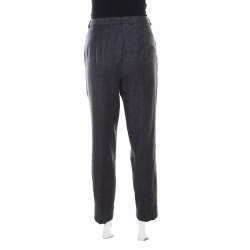 Escada Anthracite Grey Wool and Cashmere Tapered Tellis Trousers M