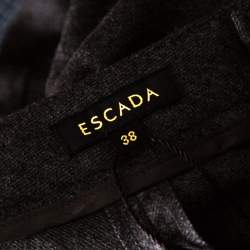Escada Anthracite Grey Wool and Cashmere Tapered Tellis Trousers M