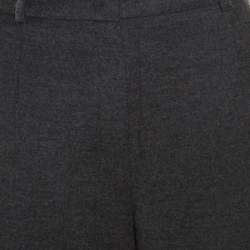 Escada Anthracite Grey Wool and Cashmere Tapered Tellis Trousers M