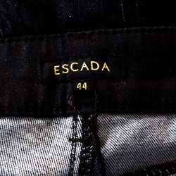 Pre Owned Escada Black Glitter Denim High Rise Straight Leg Jeans XL