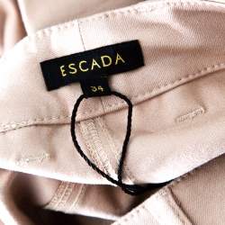 Pre Owned Escada Reed Beige Stretch Denim High Rise Straight Leg Tessa Jeans S