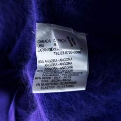 Escada Purple Angora Rib Knit Silk Lined Fuzzy Tank Top M