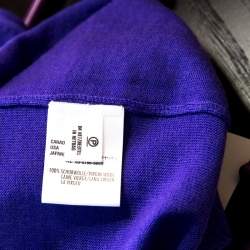 Pre Owned Escada Purple Rib Knit Wool Scoop Neck Tank Top L