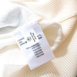 Escada Cream Knit Contrast Tie Up Trim Sleeveless Top L