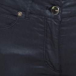 Pre Owned Escada Grey Coated Stretch Denim Straight Leg Jeans M