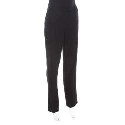 Escada Black Wool High Waist Tailored Trousers M