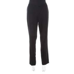 Escada Black Wool High Waist Tailored Trousers M