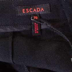 Escada Black Wool High Waist Tailored Trousers M