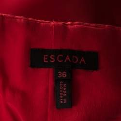 Pre Owned Escada Burnt Orange Silk Pencil Skirt M