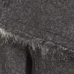 Pre Owned Escada Grey Wool Tinsel Trim Tailored Blazer M