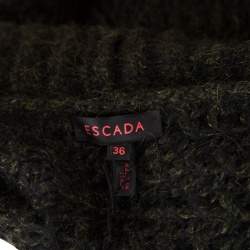 Escada Green Mohair Blend Shawl Lapel Long Cardigan M