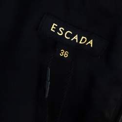Escada Black Metallic Ruched Bodice Belted Toska Jumpsuit M