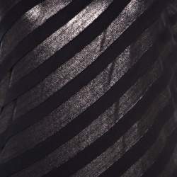 Pre Owned Escada Navy Blue Striped Foil Print Jersey Draped One Shoulder Eyline Dress L