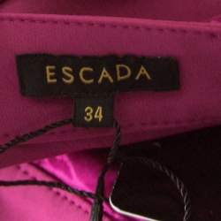 Escada Tourmaline Pink Stretch Crepe Tailored Tygan Trousers S