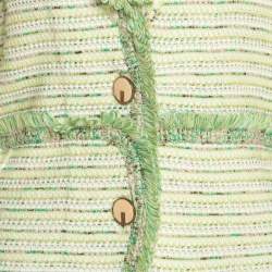 Pre Owned Escada Green Cotton Blend Tweed Boucle Jacket M