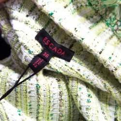 Pre Owned Escada Green Cotton Blend Tweed Boucle Jacket M
