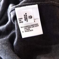 Escada Grey Wool and Mohair Ruffled Sleeve Detail Button Front Cardigan L
