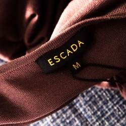 Escada Mauve Silk Cotton Iridescent Paillette Embellsihed Shawn Dress M