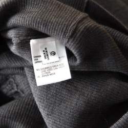 Escada Grey Wool and Mohair Ruffled Bodice Detail Long Sleeve Sweater L