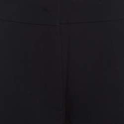 Escada Navy Blue Stretch Wool Crepe High Waist Cropped Tsava Trousers S