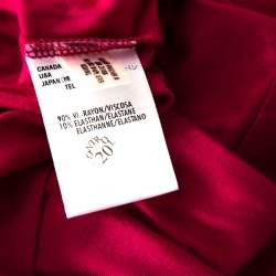 Pre Owned Escada Hot Pink Jersey Paneled Twist Band Detail Scoop Neck Top XXL