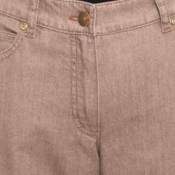 Escada Savannah Brown Coated Stretch Denim Flared Jeans M 