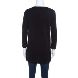 Escada Black Knit Lace Trim Long Sleeve Emana Tunic S