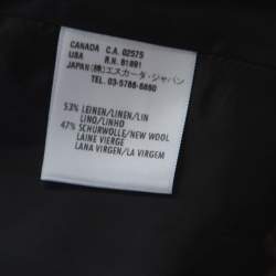 Escada Grey Linen and Wool Blend Front Slit Detail Pencil Skirt L 