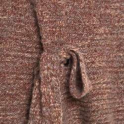 Pre Owned Escada Multicolor Chunky Knit Alpaca Blend Turtleneck Cape M