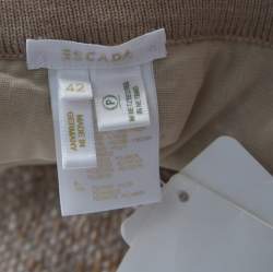 Escada Beige Wool Tweed Paneled A Line Skirt L