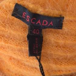 Pre Owned Escada Mustard Yellow Angora Rib Knit Fuzzy Bolero L