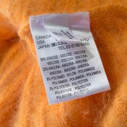 Pre Owned Escada Mustard Yellow Angora Rib Knit Fuzzy Bolero L