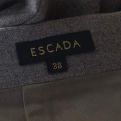 Escada Pine Brown Wool Tailored Rubla A Line Skirt M