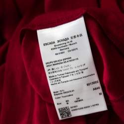 Pre Owned Escada Tourmaline Pink Knit Chain Detail Cowl Neck Ewpenia Top M