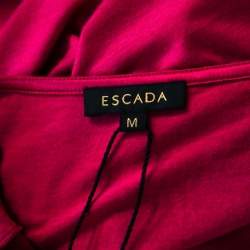 Pre Owned Escada Tourmaline Pink Knit Chain Detail Cowl Neck Ewpenia Top M