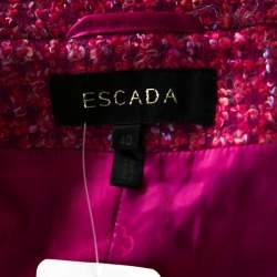 Pre Owned Escada Pink and Purple Wool Blend Tweed Blazer L