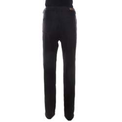 Escada Charcoal Grey Wool High Rise Straight Leg Tessa Trousers M