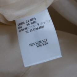 Pre Owned Escada Buttercream Paneled Stripe Print Silk Pencil Skirt M