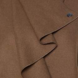 Escada Beige Wool Waterfall Lapel Mid Length Coat XL 