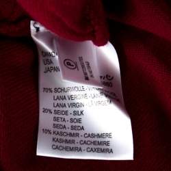 Escada Red Cashmere Knit Ruched Front Top M 