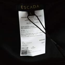 Escada Black Contrast Striped Wool Pencil Skirt L 