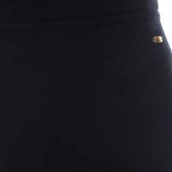 Escada Black Contrast Striped Wool Pencil Skirt L 