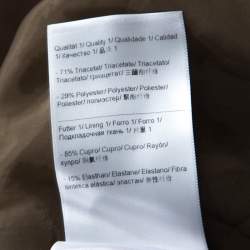 Pre Owned Escada Olive Green Crepe Side Pleated Long Sleeve Shift Dress M