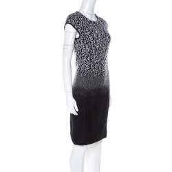 Escada Black and Grey Ombre Knit Sintala Dress S 