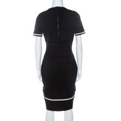 Escada Black Stretch Wool Scoop Neck Sahkyo Bodycon Dress S