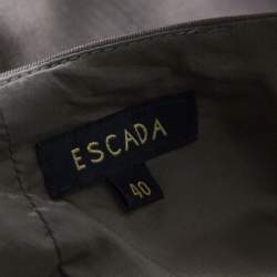 Escada Oak Brown Stretch Wool and Cotton Blend Pencil Skirt L
