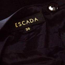 Escada Navy Blue Stretch Crepe Panelled Pencil Skirt M 