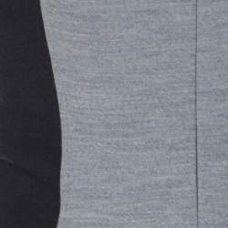 Escada Grey Colorblock Wool Blend Front Zip Sheath Dress M