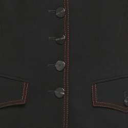 Pre Owned بذلة إسكادا بصوف بحزام وحواف حمراء وسوداء صغيرة الحجم