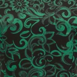 Pre Owned Escada Black/Green Floral Print Neoprene Midi Dress L